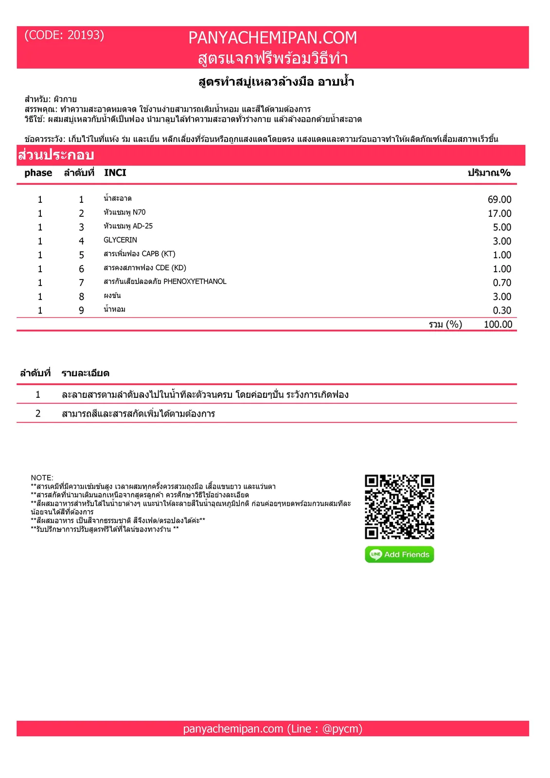 สูตรทำสบู่เหลว สบู่ทำสบู่ล้างมือ สูตรทำสบู่อาบน้ำ