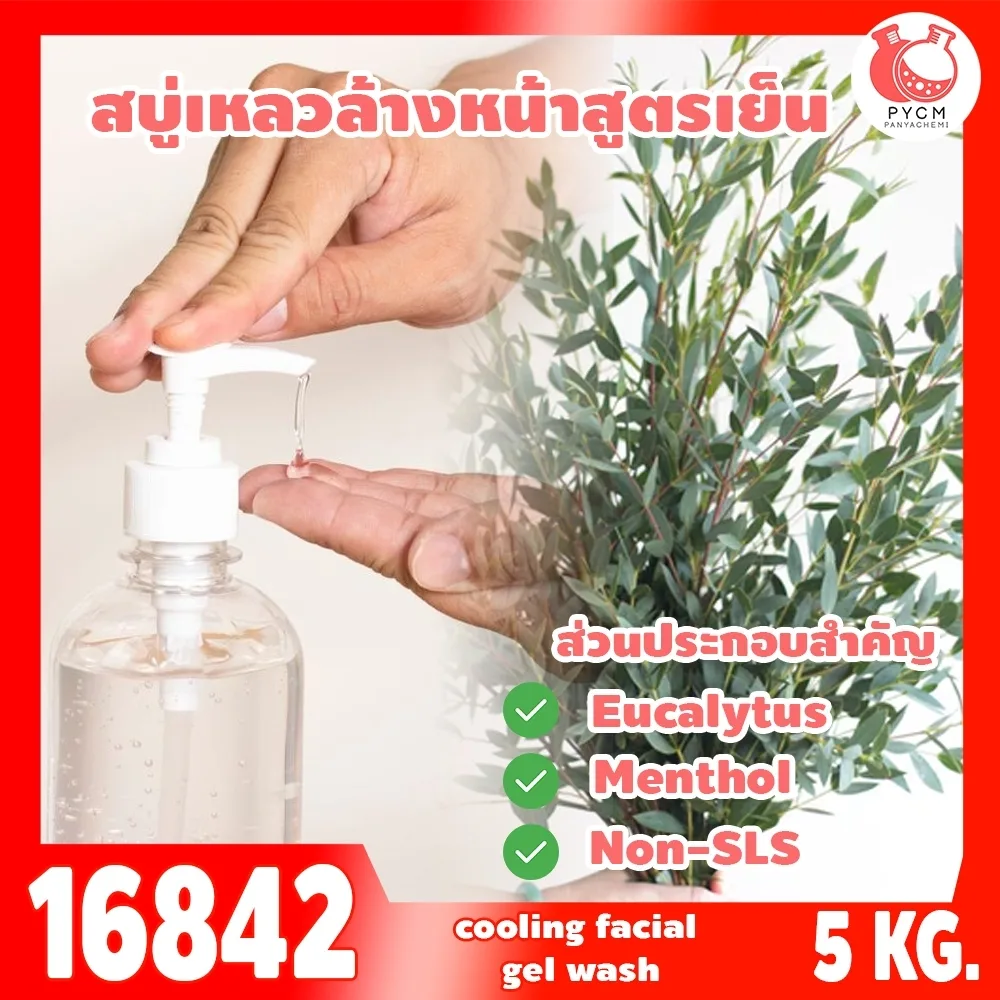 16842 ชุดทำ สบู่เหลวอาบน้ำ ล้างมือ ล้างหน้า (ใส) NON-SLS -5kg ใส่น้ำมันยูคาลิปตัส และ สารเพิ่มความเย็น