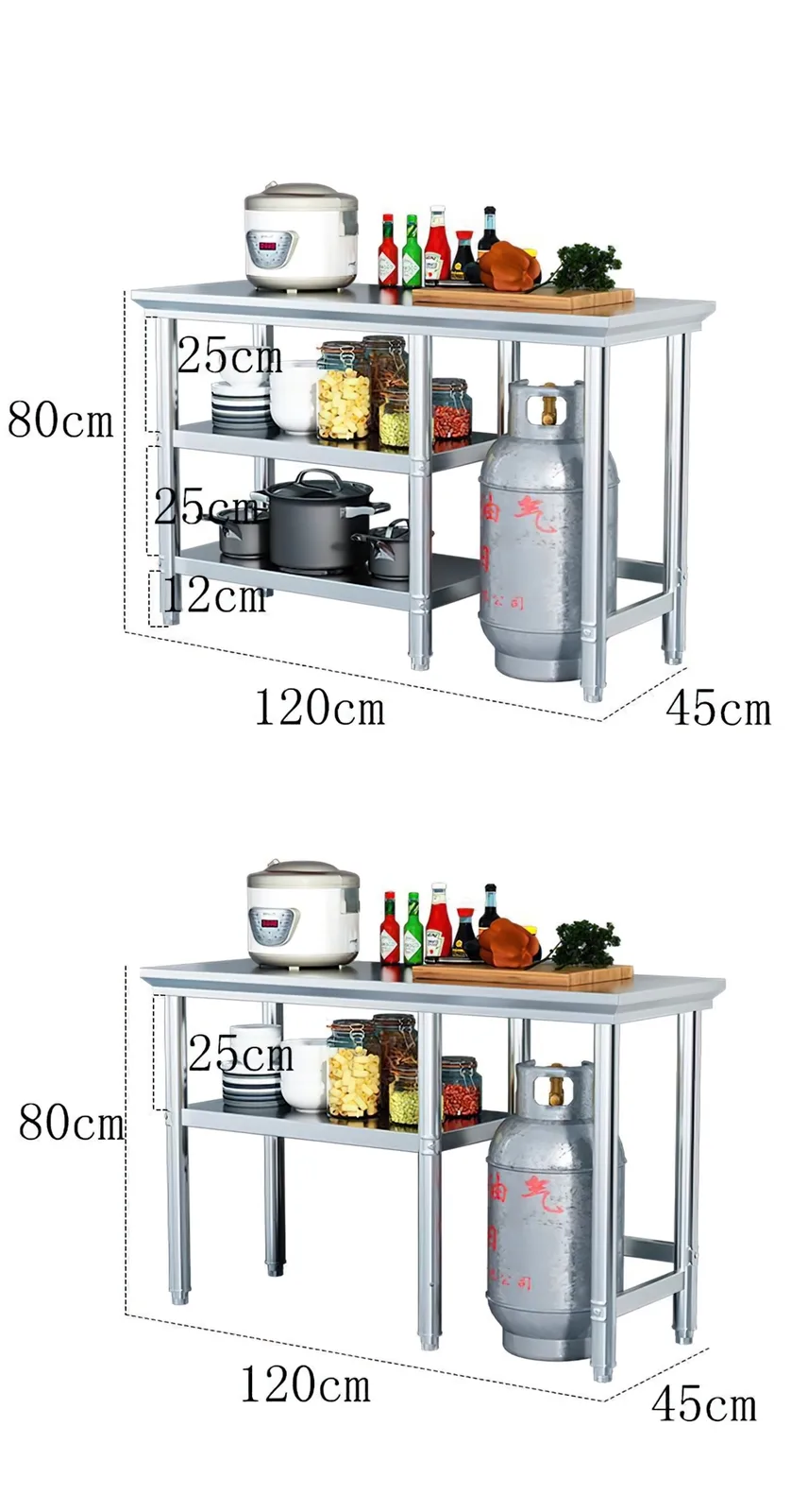 โต๊ะสแตนเลส stainless steel table 201 TB01 TB02 TB03