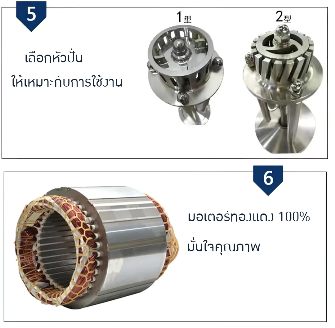 FRHมอเตอร์หัวปั่นโฮโมจีไนเซอร์ วัสดุสแตนเลส 304