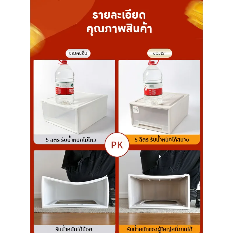 กล่องเก็บของอเนกประสงค์ แบบลิ้นชัก ไม่ต้องประกอบ!