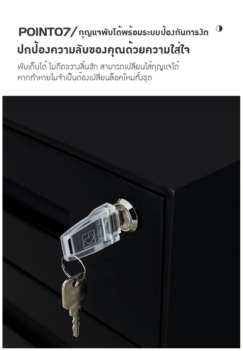 ตู้เก็บเอกสารเคลื่อนที่สำหรับออฟฟิศ พร้อมล็อคและลิ้นชัก! 📁🔒 BBA