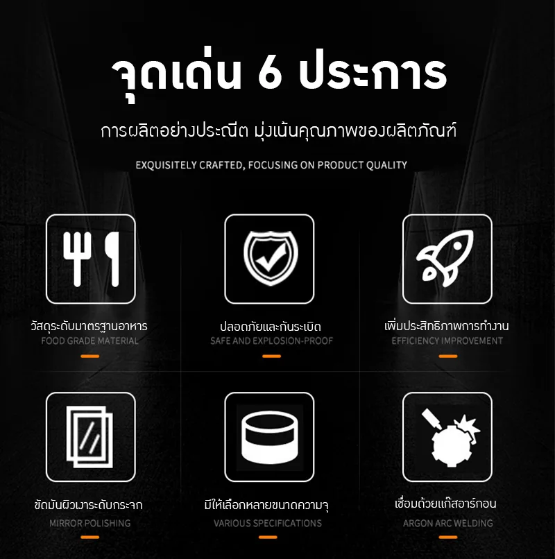 ✨ ถังกวนและเก็บวัตถุดิบอุตสาหกรรม สแตนเลส 304