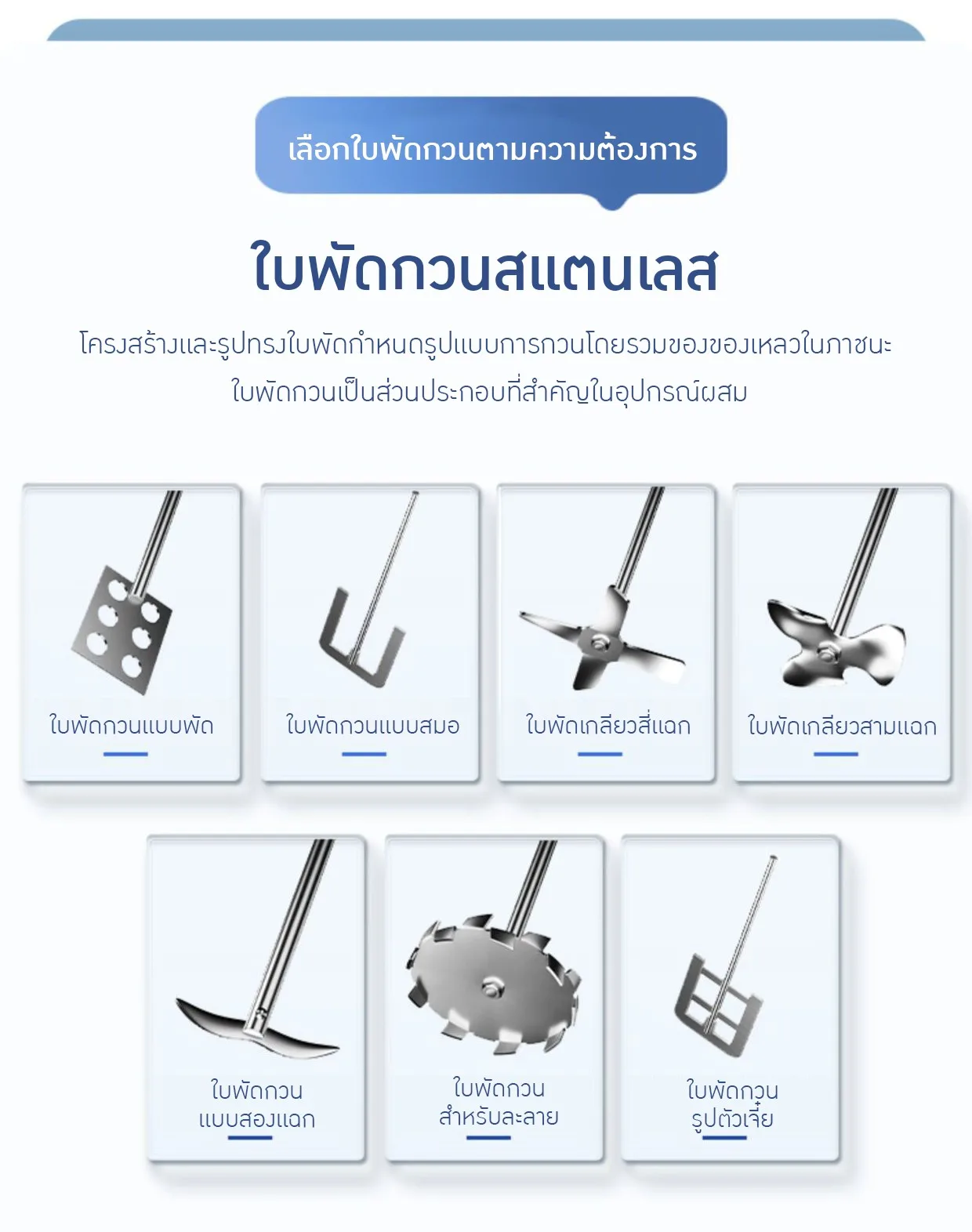 ใบพัดกวนสเตนเลส 304