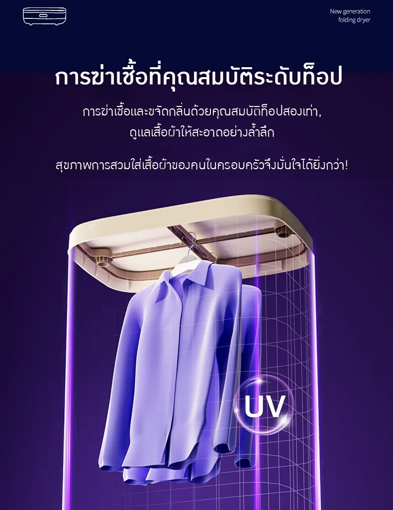 เครื่องอบผ้า/เครื่องเป่าผ้าพับได้แบบพกพา Portable Foldable Clothes Dryer