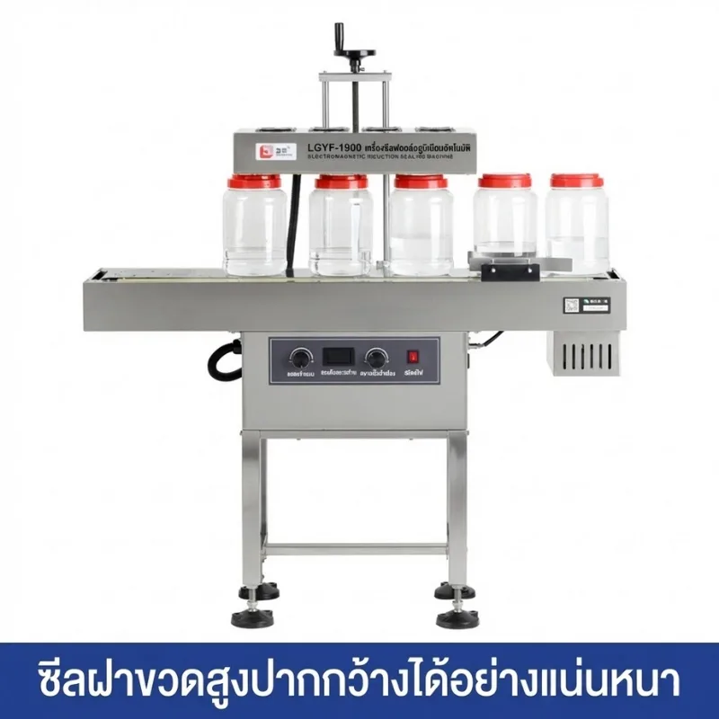 เครื่องซีลฝาฟอยล์ระบบเหนี่ยวนำอัตโนมัติ" (รุ่น LGYF-1900)