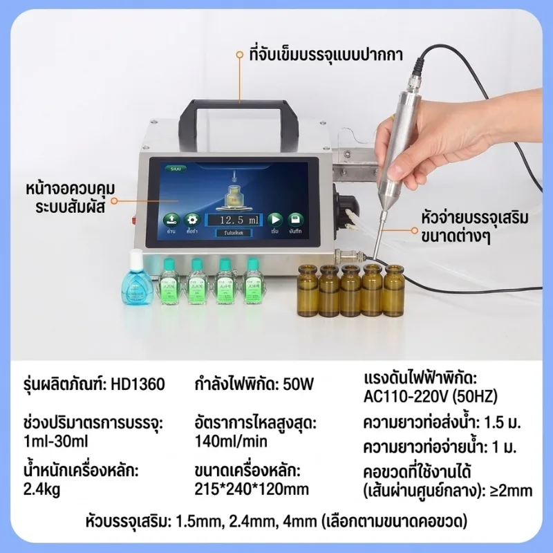 เครื่องบรรจุของเหลวแบบหลอดเล็ก ระบบปั๊มเพอริสแตลติก (Peristaltic Pump)