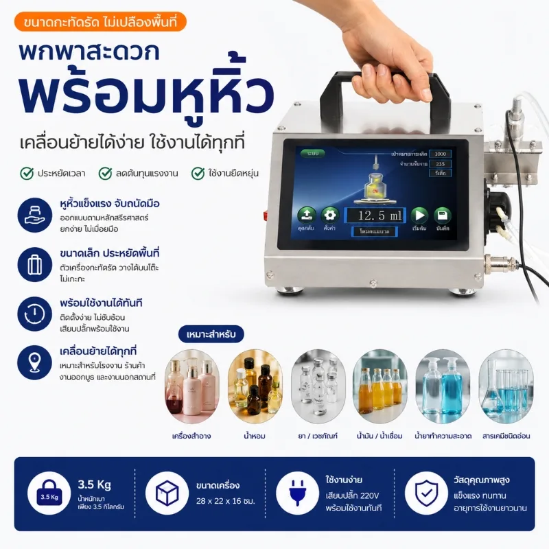 เครื่องบรรจุของเหลวแบบหลอดเล็ก ระบบปั๊มเพอริสแตลติก (Peristaltic Pump)
