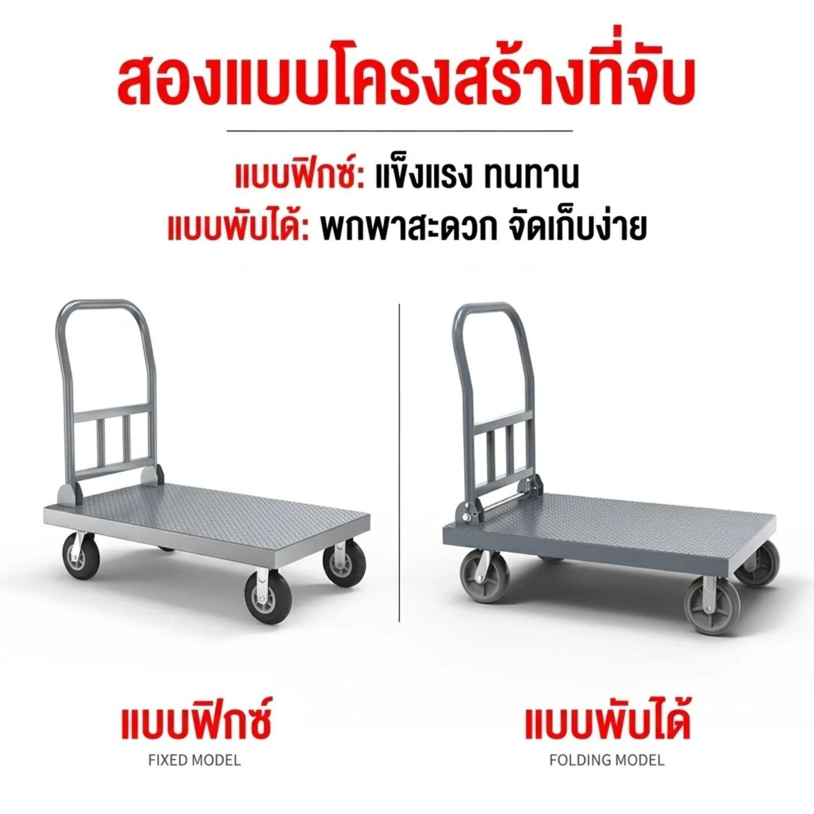 รถเข็นท้องแบน ZT "สุดยอดรถเข็นพื้นเหล็กพับได้"(เลิกจำหน่ายแล้ว)