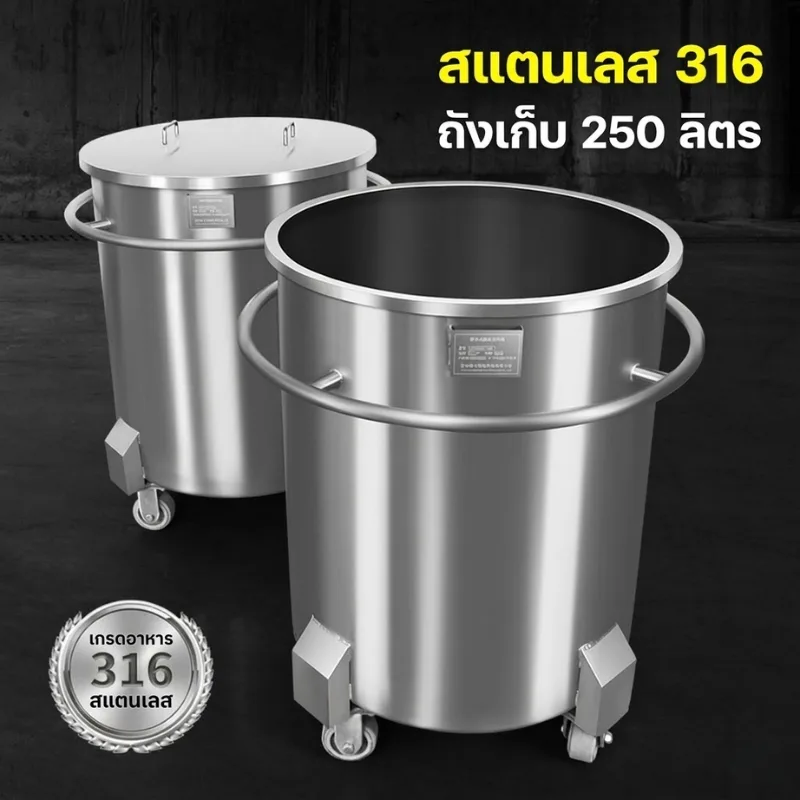 ถังเก็บวัตถุดิบสแตนเลส 250 ลิตร