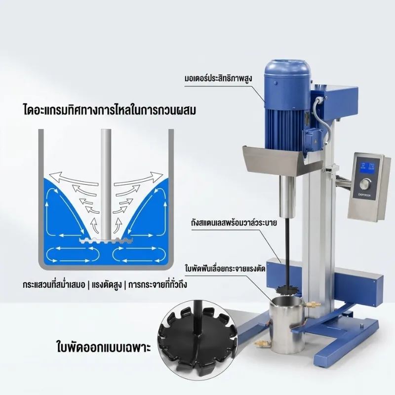 ใบพัดกวนผสม PTFE (High-Shear Distributive Stirrer)