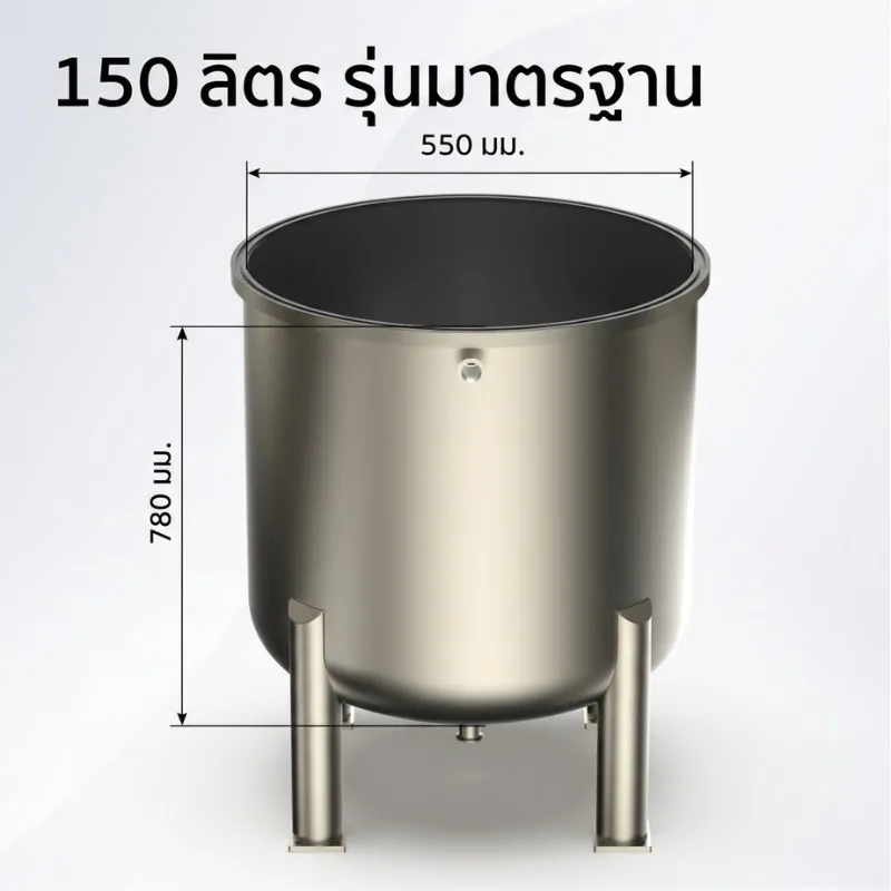ถังสแตนเลส SS304 บุ PTFE (Teflon) 100%