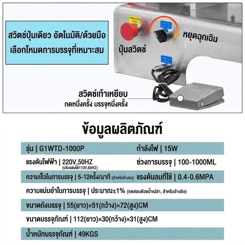 25128 เครื่องบรรจุของหนืดระบบแรงดัน รุ่น G1WTD-1000P