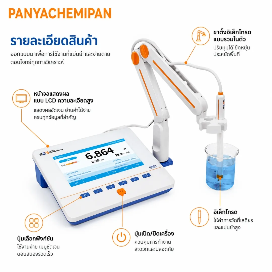 เครื่องวัด pH และวิเคราะห์คุณภาพน้ำอัจฉริยะ