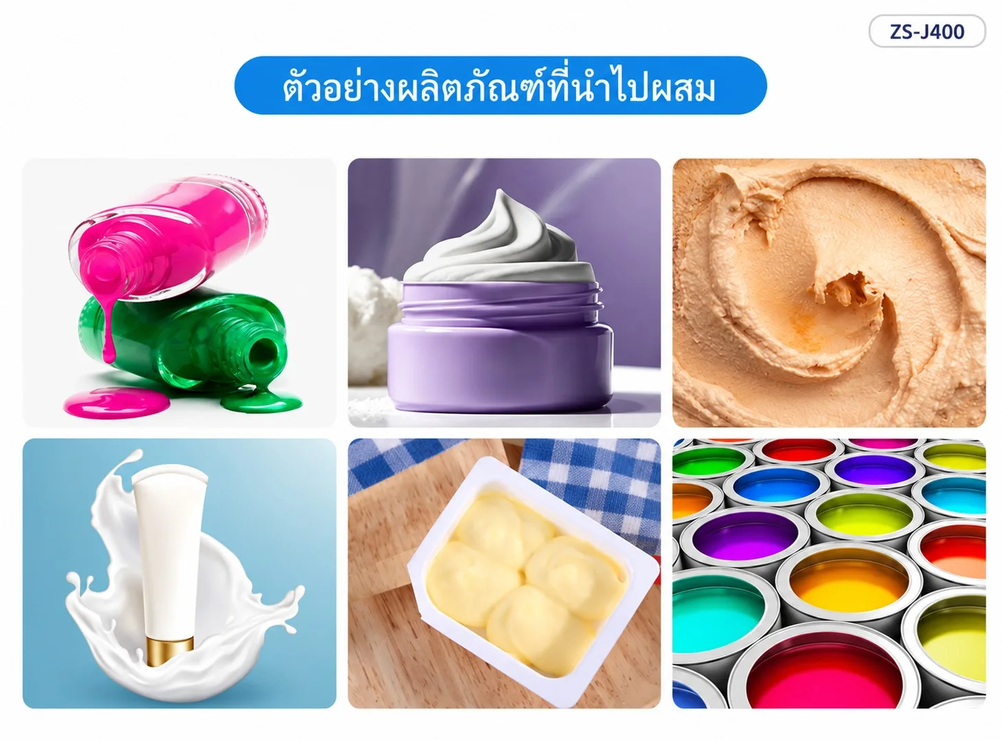 ตัวอย่างผลิตภัณฑ์ที่สามารถนำมาประเมินงานผสม
