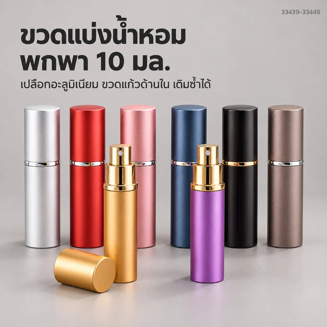 33439 ขวดแบ่งน้ำหอมพกพา 10 มล. รุ่น D05 (PFB-D05)
