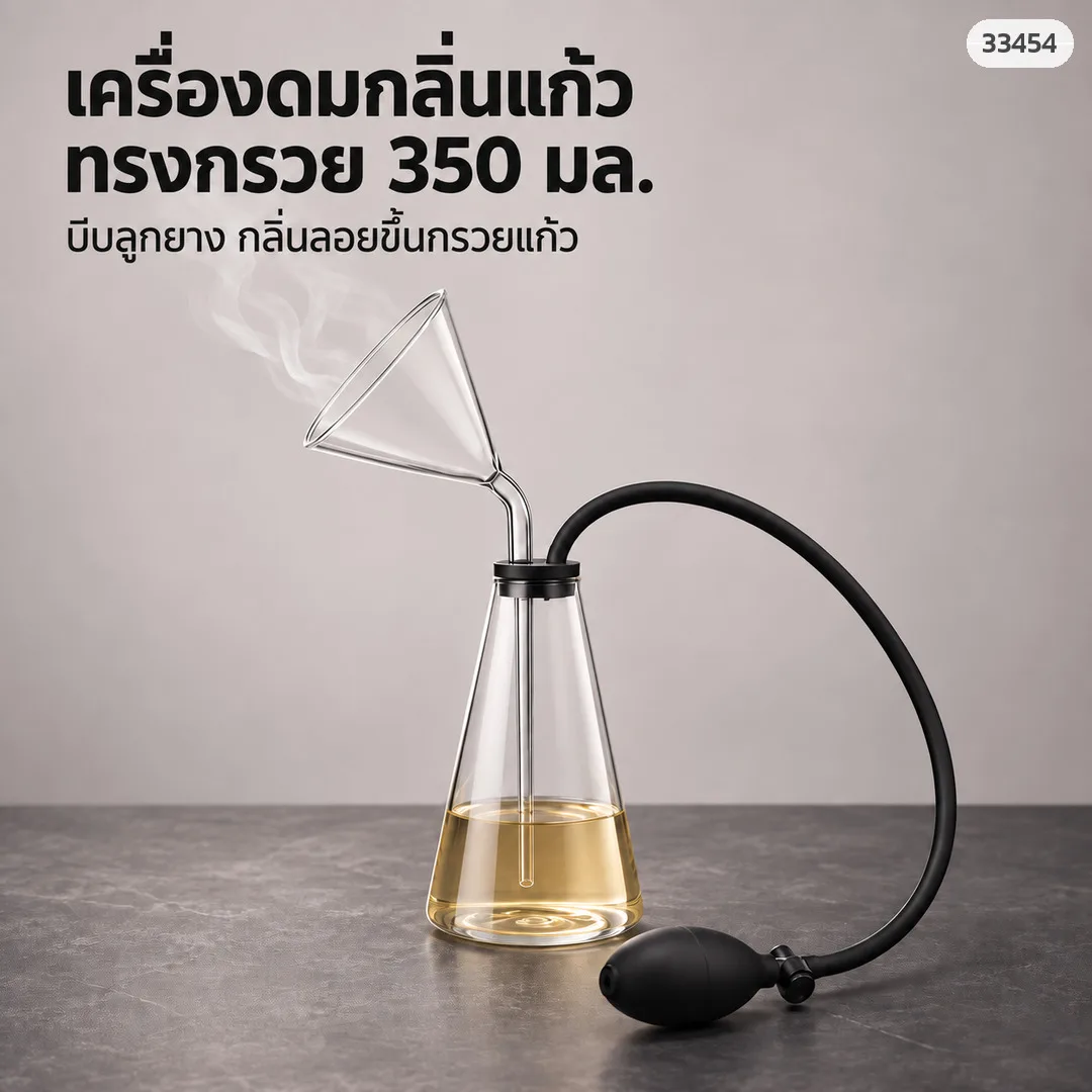 33454 เครื่องดมกลิ่นแก้ว (เครื่องกระจายกลิ่น) ทรงกรวย 350 มล. รุ่น WXQ-350