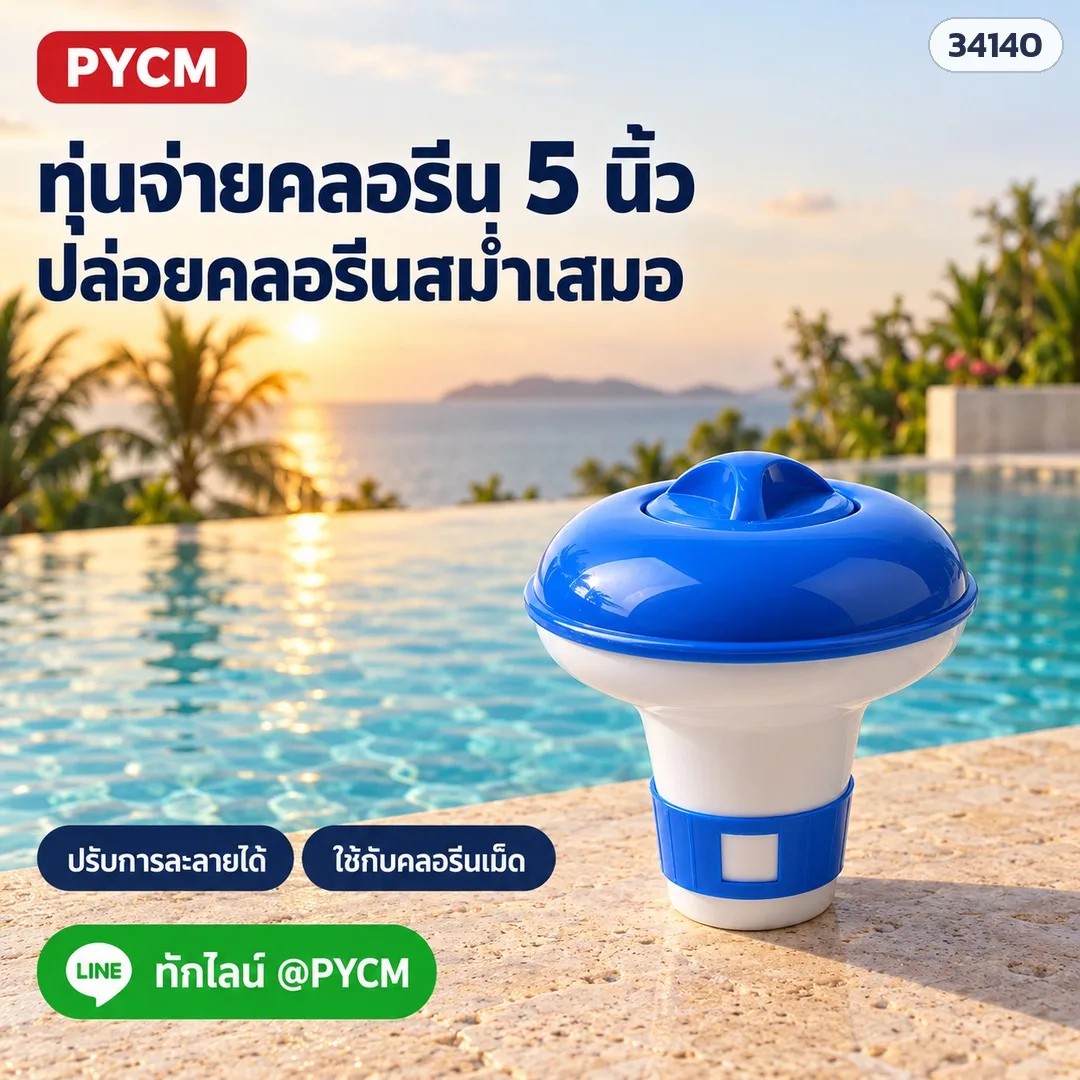34140 ทุ่นจ่ายคลอรีนลอยน้ำ CLF สำหรับคลอรีนเม็ด สระว่ายน้ำ ปรับช่องละลายได้ 3 ขนาด