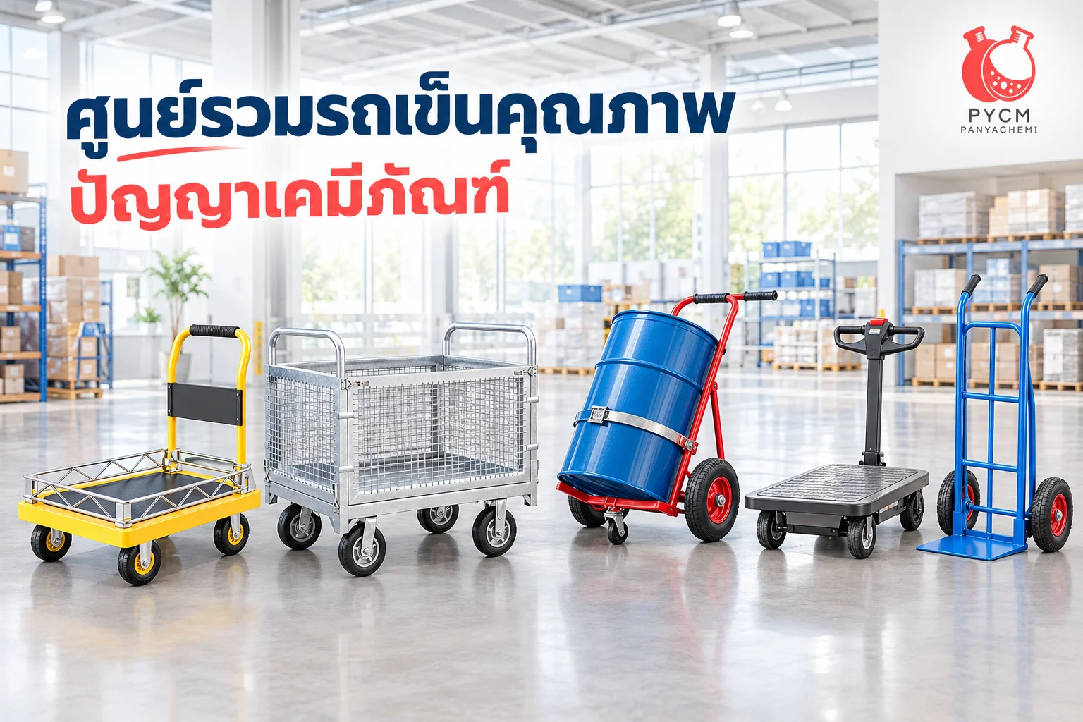 🛒🚚 ปัญญาเคมีภัณฑ์ ศูนย์รวมรถเข็นคุณภาพ หลากหลายรูปแบบ ตอบโจทย์ทุกธุรกิจ! 🏭🏬
