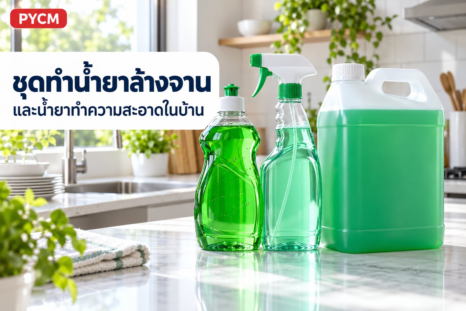 ชุดทำน้ำยาล้างจานและน้ำยาทำความสะอาดในบ้าน ทำเองง่าย ใช้ได้ทั้งบ้าน ต่อยอดขายได้