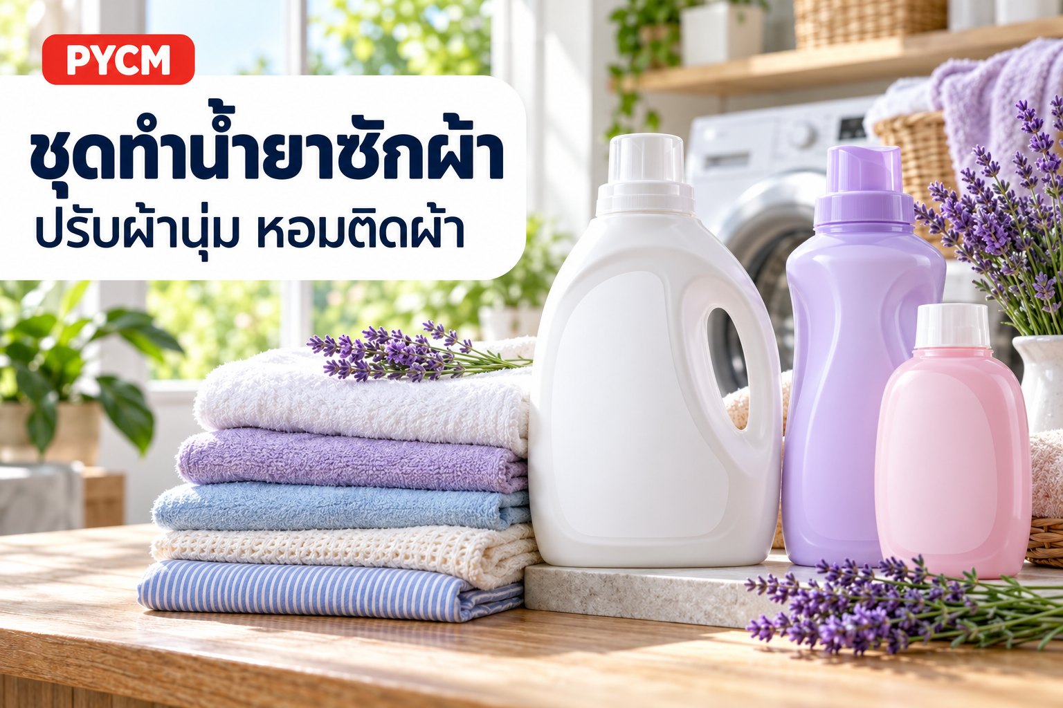 ชุดทำน้ำยาซักผ้า น้ำยาปรับผ้านุ่ม และน้ำยารีดผ้าเรียบ ทำเองหอมติดผ้า คุมต้นทุนได้