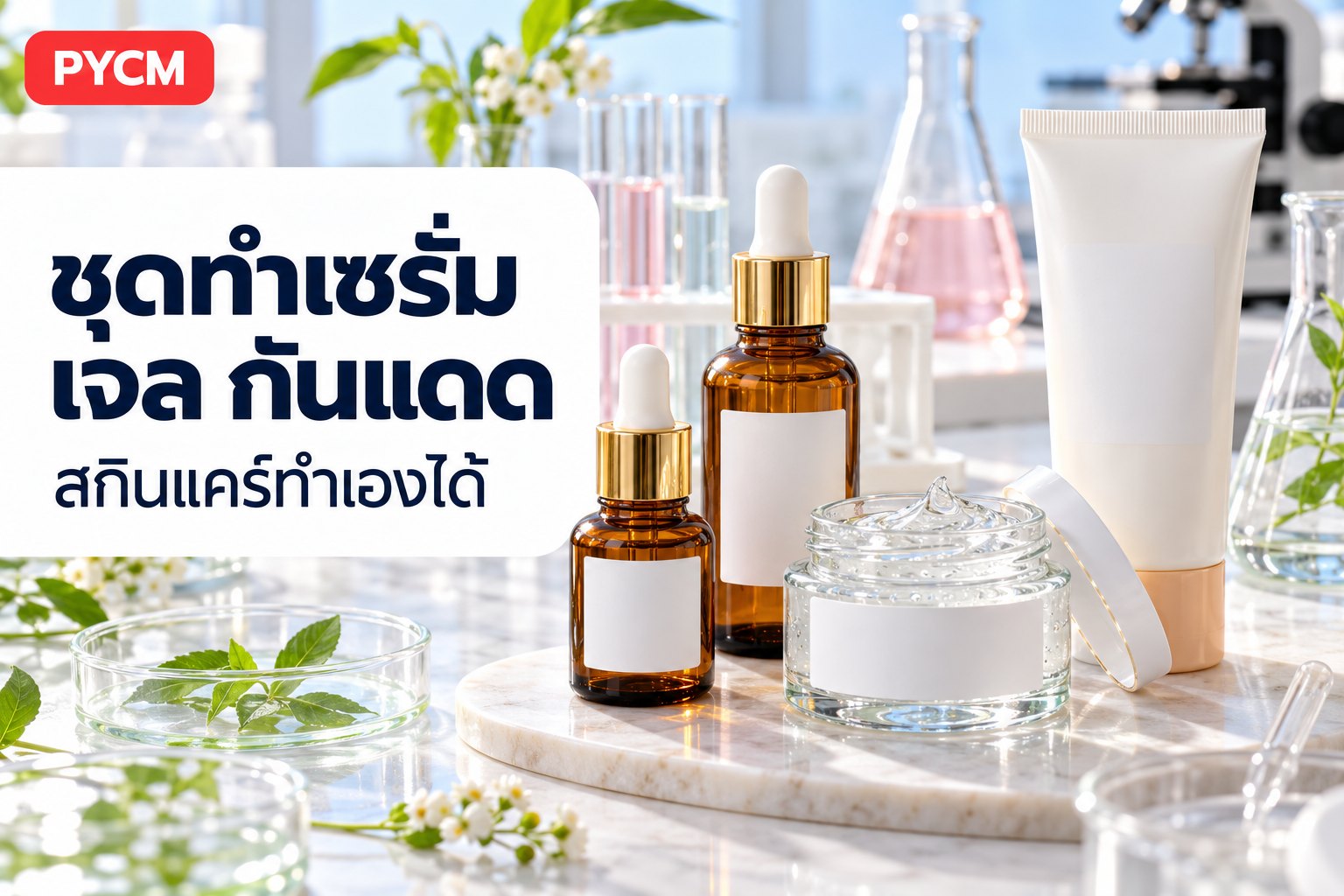 ชุดทำเซรั่ม เจลบำรุงผิว และกันแดด สกินแคร์ทำเองได้ เลือกสูตรให้ตรงปัญหาผิว