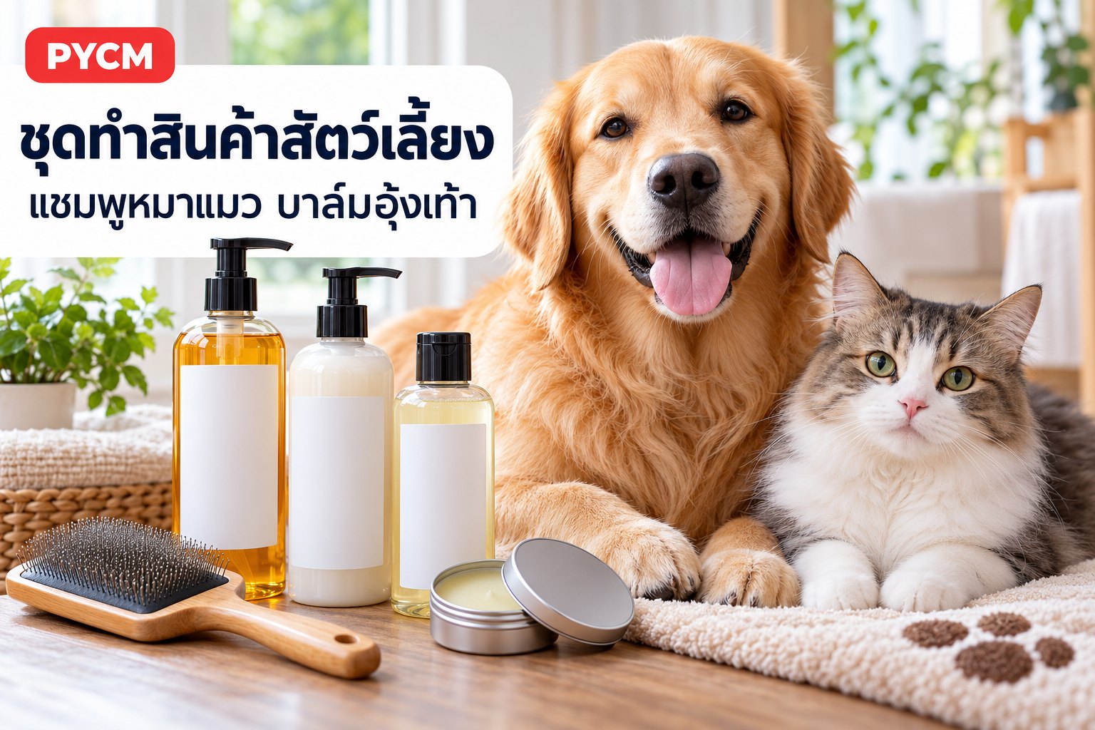 ชุดทำผลิตภัณฑ์สัตว์เลี้ยง แชมพูหมาแมว บาล์มอุ้งเท้า สเปรย์บำรุงขน ทำเองได้ อ่อนโยนต่อน้อง
