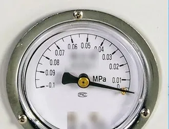 เกจวัดสุญญากาศ อ่านค่าระหว่างดูด (0 ถึง −0.1 MPa)